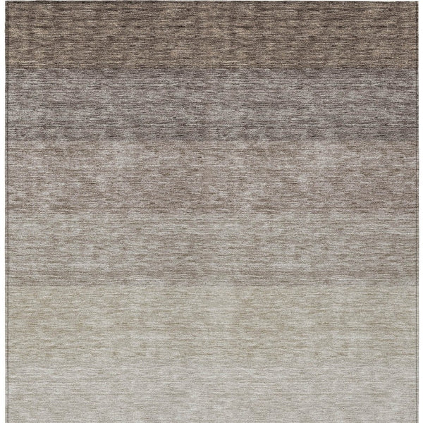 Homeroots 3' Beige And Ivory Ombre Area Rug - Stylish, Washable Design For Indoor & Outdoor Use, Durable Fun! 9' X 12' Polyester 595797