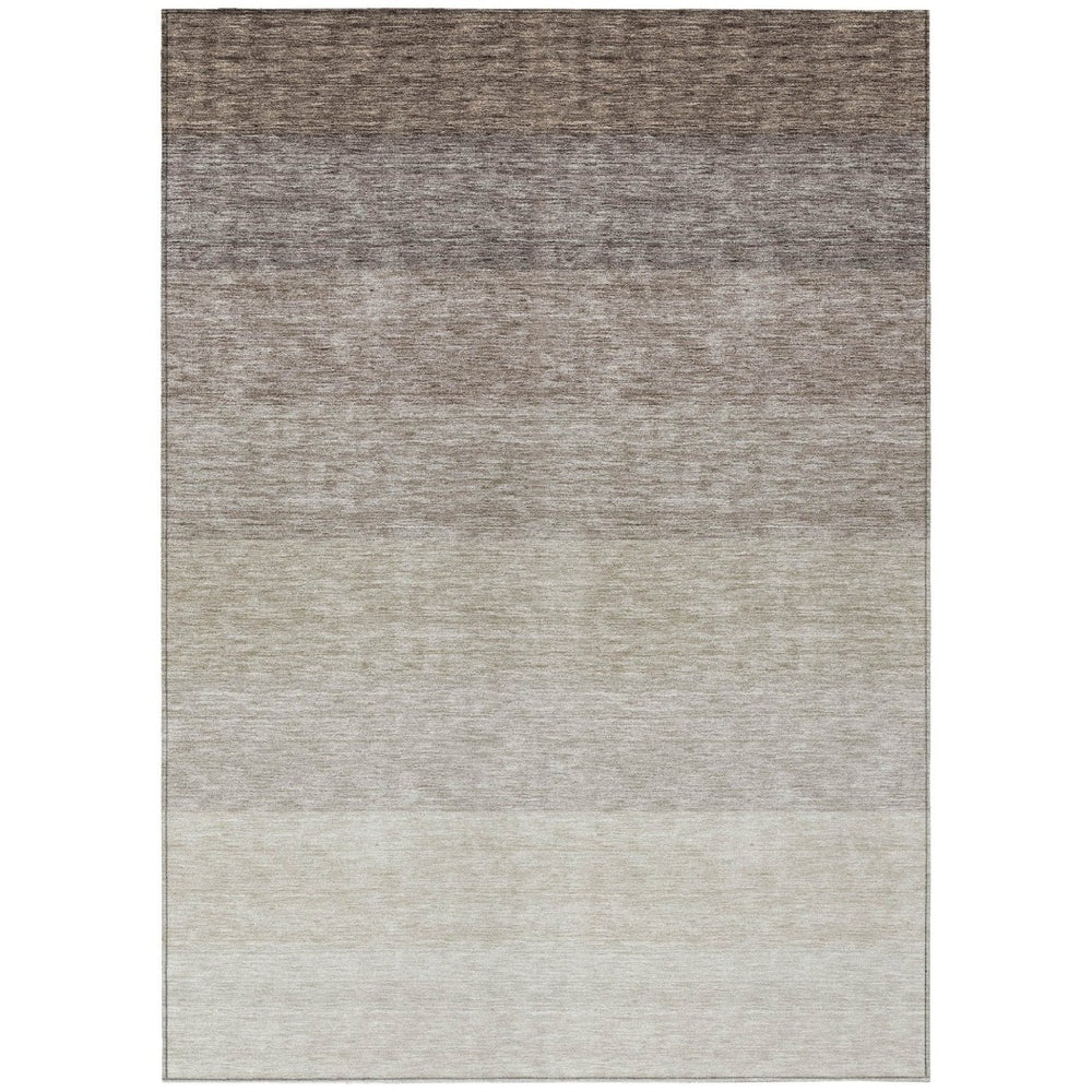 HomeRoots 9' Brown and Ivory Ombre Area Rug – Durable, Washable, Versatile Indoor/Outdoor Design, 9x12 ft 595797
