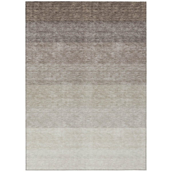 HomeRoots 9' Brown and Ivory Ombre Area Rug – Durable, Washable, Versatile Indoor/Outdoor Design, 9x12 ft 595797