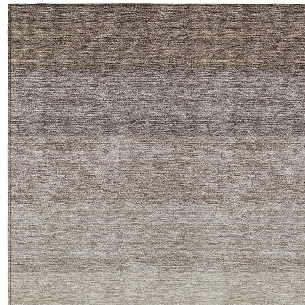 Homeroots 3' Beige And Ivory Ombre Area Rug - Stylish, Washable Design For Indoor & Outdoor Use, Durable Fun! 9' X 12' Polyester 595797