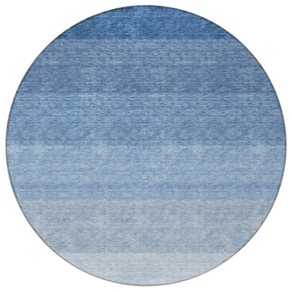 Homeroots 3' Beige And Ivory Ombre Area Rug - Stylish, Washable Design For Indoor & Outdoor Use, Durable Fun! 8' Round Polyester 595801