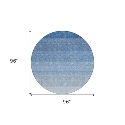 Homeroots 3' Beige And Ivory Ombre Area Rug - Stylish, Washable Design For Indoor & Outdoor Use, Durable Fun! 8' Round Polyester 595801