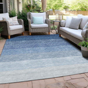 Homeroots 3' Beige And Ivory Ombre Area Rug - Stylish, Washable Design For Indoor & Outdoor Use, Durable Fun! 8' X 10' Polyester 595802