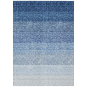 HomeRoots 5' Blue and Gray Ombre Area Rug - Stylish, Washable Indoor/Outdoor Solution for Modern Spaces 8' X 10' 595802