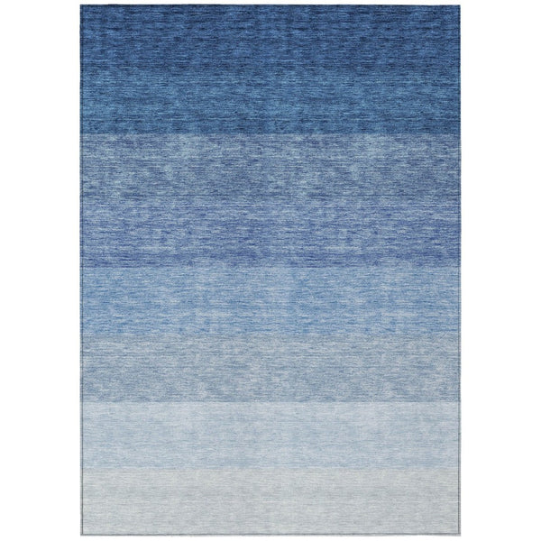 HomeRoots 5' Blue and Gray Ombre Area Rug - Stylish, Washable Indoor/Outdoor Solution for Modern Spaces 8' X 10' 595802