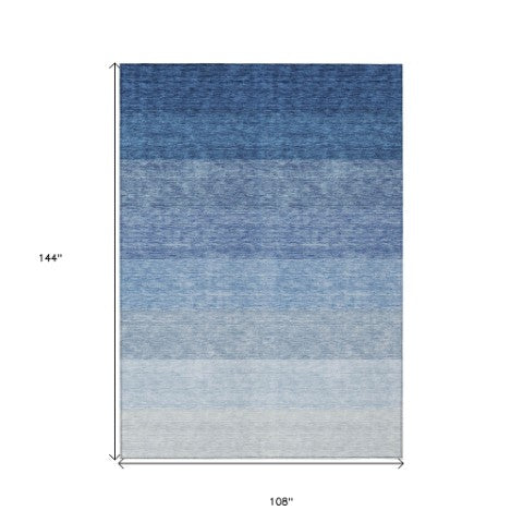 Homeroots 3' Beige And Ivory Ombre Area Rug - Stylish, Washable Design For Indoor & Outdoor Use, Durable Fun! 9' X 12' Polyester 595803