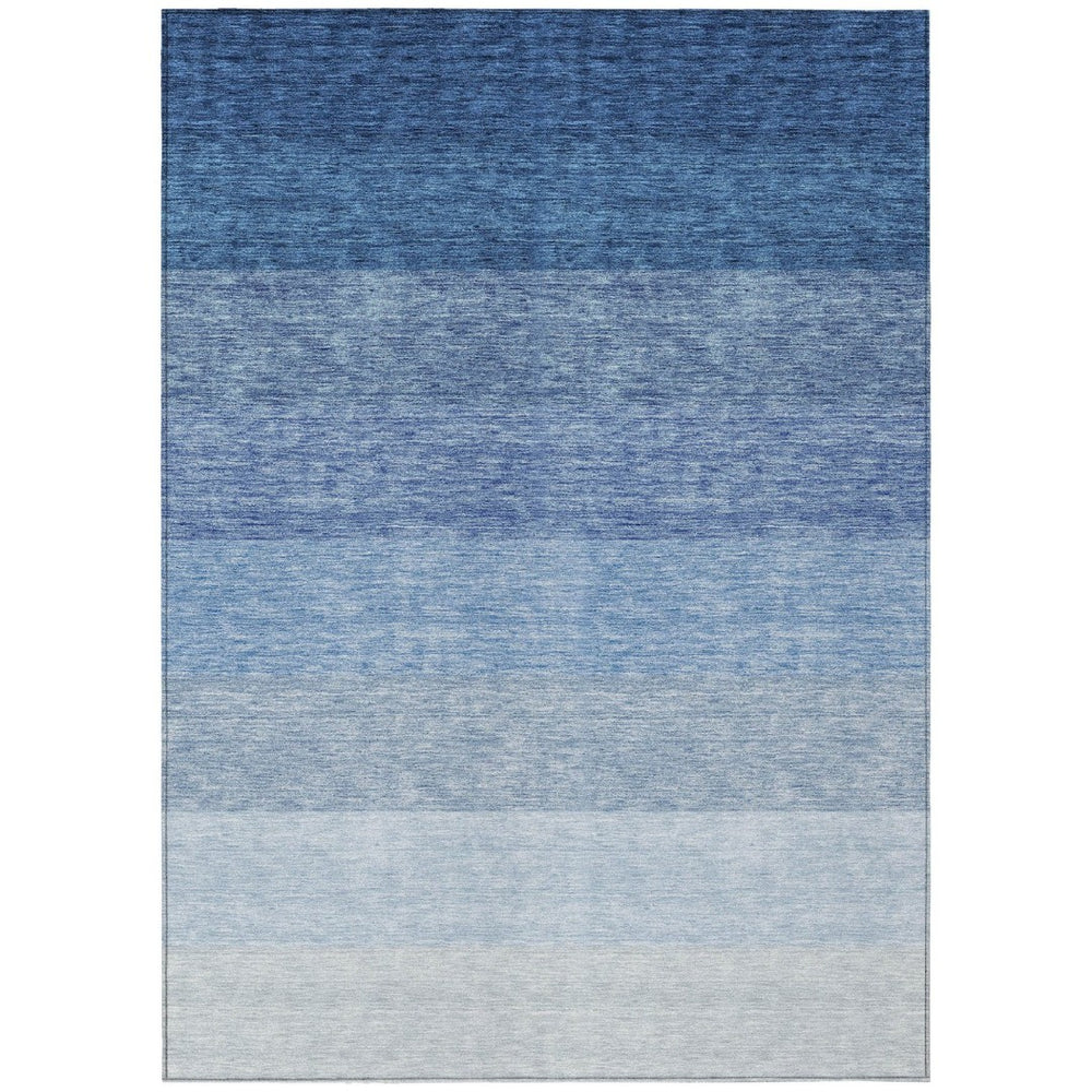 HomeRoots 9' X 12' Ombre Blue-Gray Washable Area Rug – Durable, Stylish Indoor/Outdoor Floor Covering for All Spaces 595803