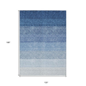 Homeroots 3' Beige And Ivory Ombre Area Rug - Stylish, Washable Design For Indoor & Outdoor Use, Durable Fun! 10' X 14' Polyester 595804