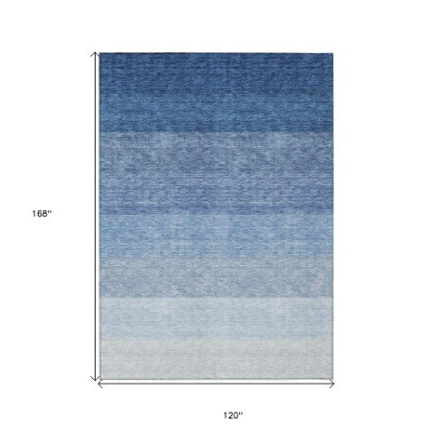 Homeroots 3' Beige And Ivory Ombre Area Rug - Stylish, Washable Design For Indoor & Outdoor Use, Durable Fun! 10' X 14' Polyester 595804