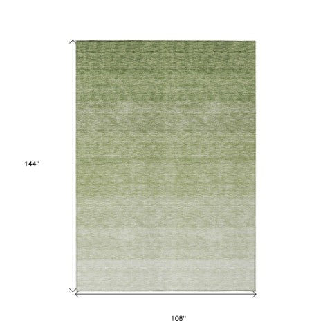 Homeroots 3' Beige And Ivory Ombre Area Rug - Stylish, Washable Design For Indoor & Outdoor Use, Durable Fun! 9' X 12' Polyester 595809