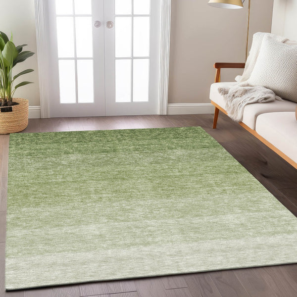 Homeroots 3' Beige And Ivory Ombre Area Rug - Stylish, Washable Design For Indoor & Outdoor Use, Durable Fun! 9' X 12' Polyester 595809