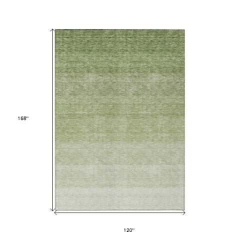 Homeroots 3' Beige And Ivory Ombre Area Rug - Stylish, Washable Design For Indoor & Outdoor Use, Durable Fun! 10' X 14' Polyester 595810
