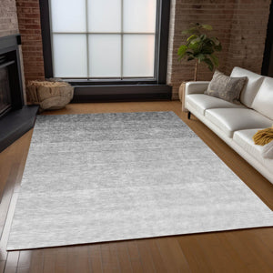 Homeroots 3' Beige And Ivory Ombre Area Rug - Stylish, Washable Design For Indoor & Outdoor Use, Durable Fun! 3' X 5' Polyester 595811