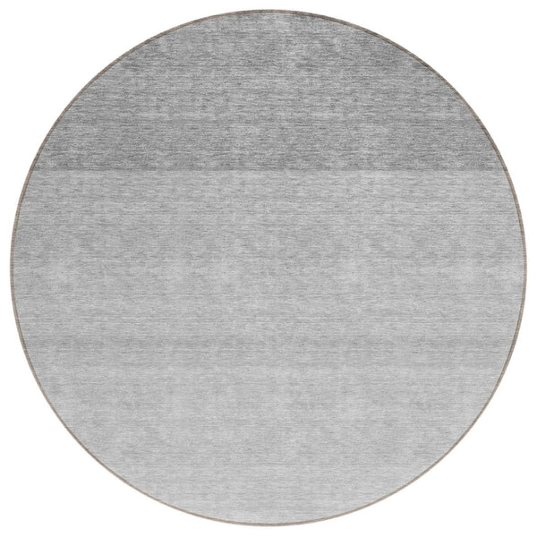 HomeRoots 5' Gray Ombre Area Rug - Stylish, Washable, and Durable for Indoor & Outdoor Spaces - Easy Care! 8' Round 595813