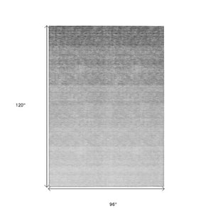 Homeroots 3' Beige And Ivory Ombre Area Rug - Stylish, Washable Design For Indoor & Outdoor Use, Durable Fun! 8' X 10' Polyester 595814