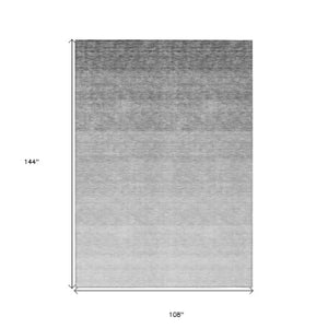 Homeroots 3' Beige And Ivory Ombre Area Rug - Stylish, Washable Design For Indoor & Outdoor Use, Durable Fun! 9' X 12' Polyester 595815