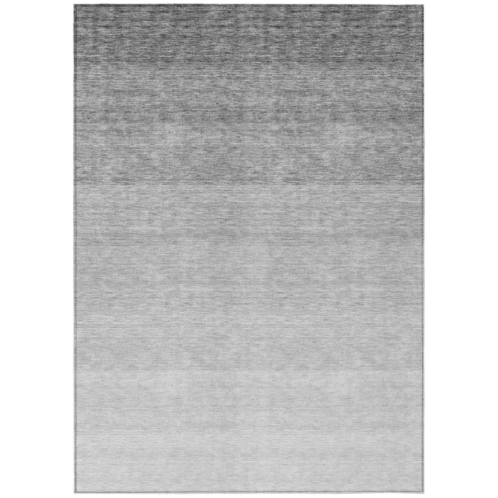HomeRoots 9' X 12' Ombre Gray Area Rug - Stylish & Washable Indoor/Outdoor Solution for High-Traffic Spaces 595815