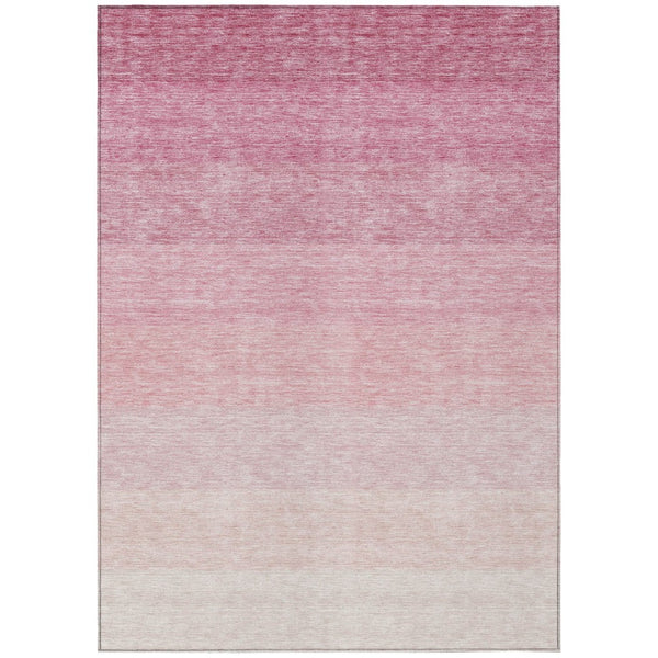HomeRoots 5' Pink-to-Ivory Ombre Area Rug - Stylish, Washable, Durable for Indoor & Outdoor Spaces, Easy Care 5' X 8' 595818