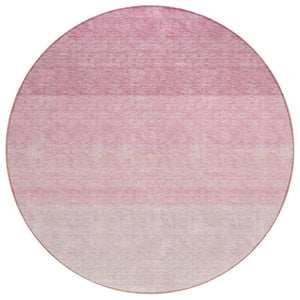 HomeRoots 5' Pink-to-Ivory Ombre Area Rug - Stylish, Washable, Durable for Indoor & Outdoor Spaces, Easy Care 8' Round 595819