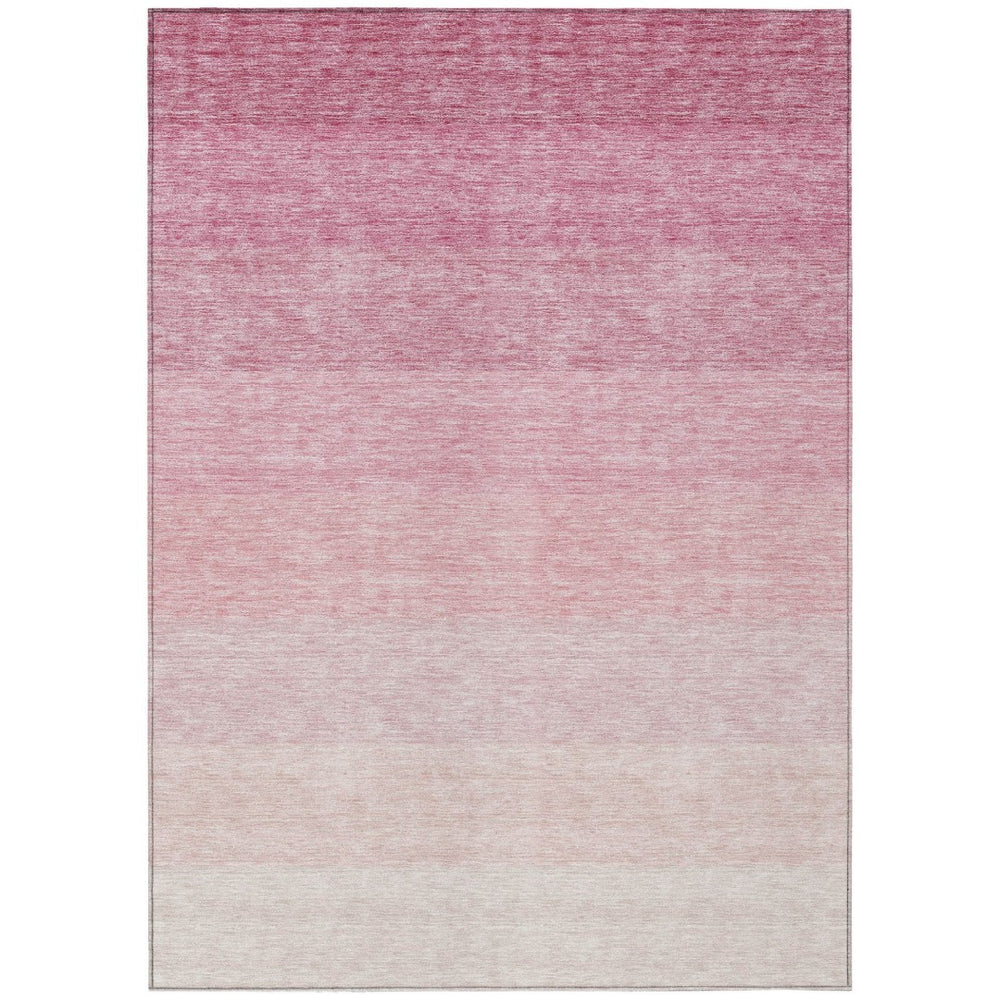 HomeRoots 9' X 12' Pink-To-Ivory Ombre Area Rug - Stylish Washable Design for Indoor & Outdoor Durability 595821