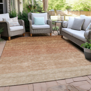 Homeroots 3' Beige And Ivory Ombre Area Rug - Stylish, Washable Design For Indoor & Outdoor Use, Durable Fun! 3' X 5' Polyester 595823