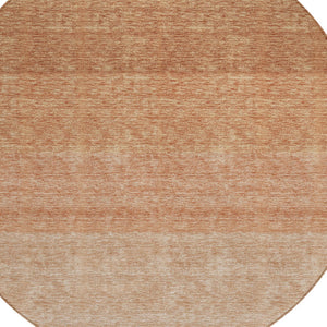 Homeroots 3' Beige And Ivory Ombre Area Rug - Stylish, Washable Design For Indoor & Outdoor Use, Durable Fun! 8' Round Polyester 595825