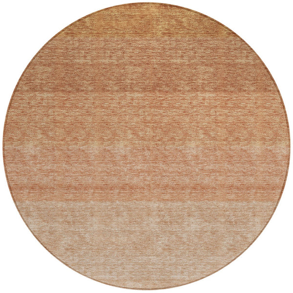Homeroots 3' Beige And Ivory Ombre Area Rug - Stylish, Washable Design For Indoor & Outdoor Use, Durable Fun! 8' Round Polyester 595825