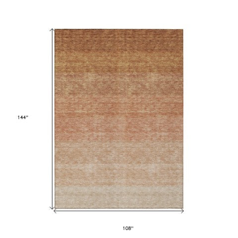 Homeroots 3' Beige And Ivory Ombre Area Rug - Stylish, Washable Design For Indoor & Outdoor Use, Durable Fun! 9' X 12' Polyester 595827