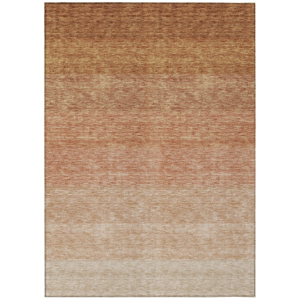 HomeRoots 9' X 12' Stylish Copper and Beige Ombre Rug - Washable, Durable, Ideal for Indoor and Outdoor Use! 595827