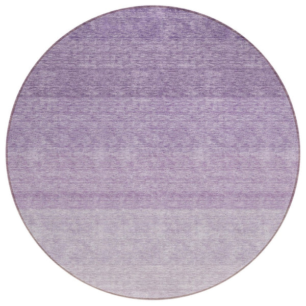 HomeRoots 5' Modern Purple Ombre Area Rug - Soft, Durable, and Washable for Indoor & Outdoor Spaces 8' Round 595831