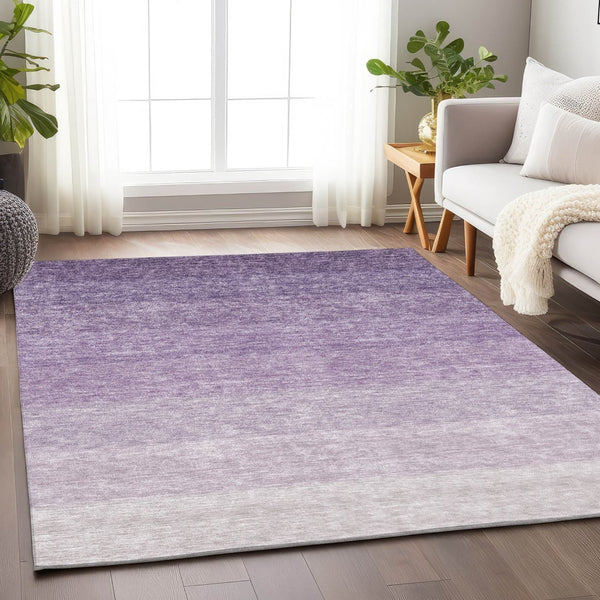 HomeRoots 5' Modern Purple Ombre Area Rug - Soft, Durable, and Washable for Indoor & Outdoor Spaces 10' X 14' 595834