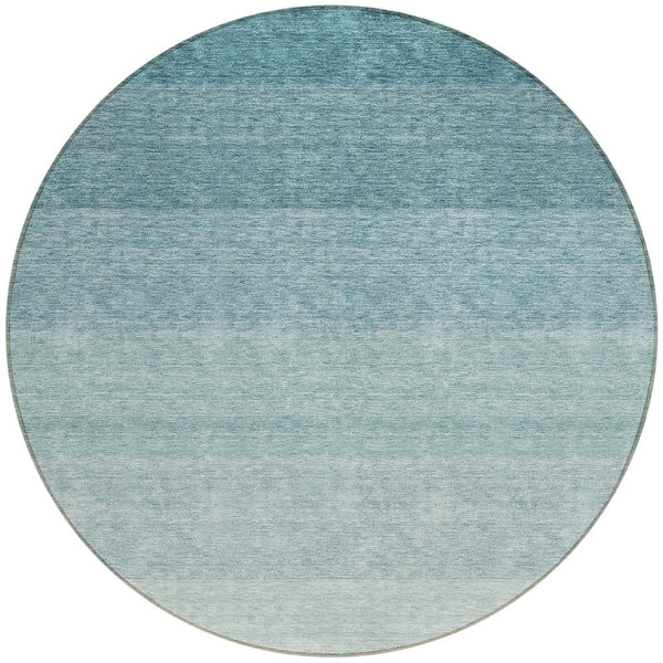 Homeroots 3' Beige And Ivory Ombre Area Rug - Stylish, Washable Design For Indoor & Outdoor Use, Durable Fun! 8' Round Polyester 595837