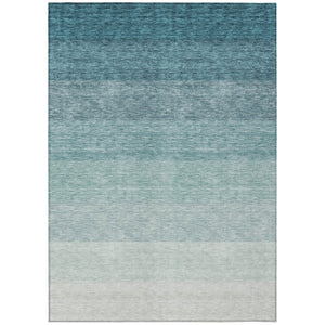 Homeroots 3' Beige And Ivory Ombre Area Rug - Stylish, Washable Design For Indoor & Outdoor Use, Durable Fun! 9' X 12' Polyester 595839