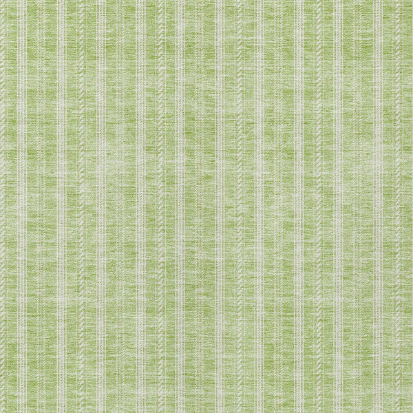 Homeroots 3' Artichoke Green And Ivory Striped Washable Rug For Indoor And Outdoor Spaces - Durable Design 5' X 8' Polyester 595842