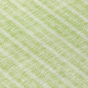 Homeroots 3' Artichoke Green And Ivory Striped Washable Rug For Indoor And Outdoor Spaces - Durable Design 8' Round Polyester 595843