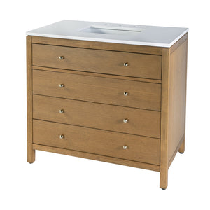 Butler Specialty Company Nora 36" Quartz Top Single Sink Bathroom Vanity - Elegant Storage Solution Natural Mdf,Pine,Plywood,Rubberwood,White Quartz,Ceramic,Composite Wood,Acacia,Veneers 5958452-butler