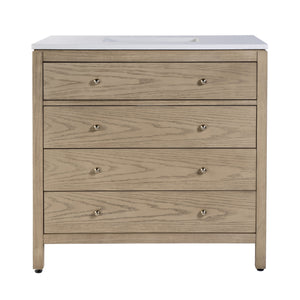 Butler Specialty Company Nora 36" Quartz Top Single Sink Bathroom Vanity - Elegant Storage Solution Light Brown Mdf,Pine,Acacia,Plywood,White Quartz,Ceramic,Composite Wood,Veneers 5958492-butler