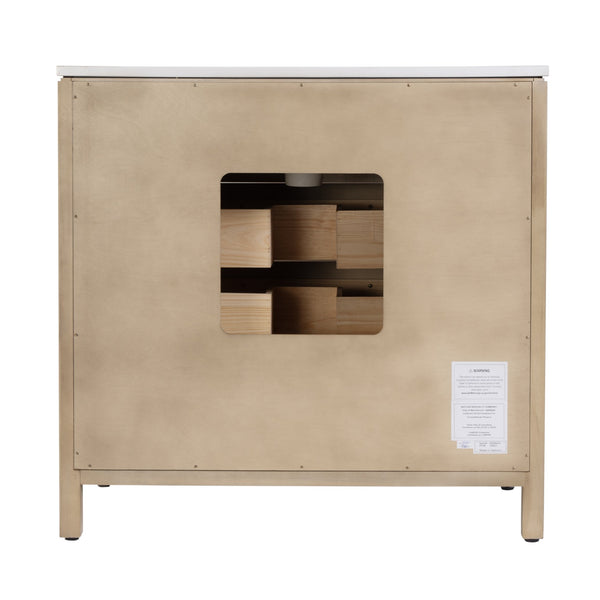 Butler Specialty Company Nora 36" Quartz Top Single Sink Bathroom Vanity - Elegant Storage Solution Light Brown Mdf,Pine,Acacia,Plywood,White Quartz,Ceramic,Composite Wood,Veneers 5958492-butler