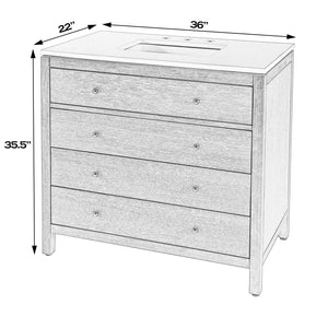 Butler Specialty Company Nora 36" Quartz Top Single Sink Bathroom Vanity - Elegant Storage Solution Light Brown Mdf,Pine,Acacia,Plywood,White Quartz,Ceramic,Composite Wood,Veneers 5958492-butler