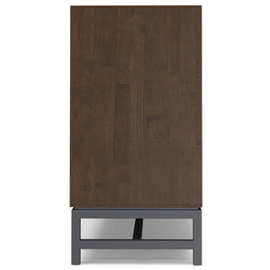 English Elm Banting Solid Wood Walnut Sideboard with Four Doors and Steel Base for Dining Rooms B136P439015