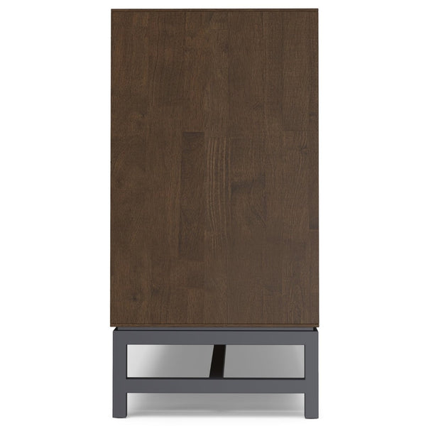 English Elm Banting Solid Wood Walnut Sideboard with Four Doors and Steel Base for Dining Rooms B136P439015