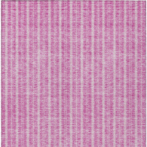 Homeroots 3' Artichoke Green And Ivory Striped Washable Rug For Indoor And Outdoor Spaces - Durable Design 8' X 10' Polyester 595856