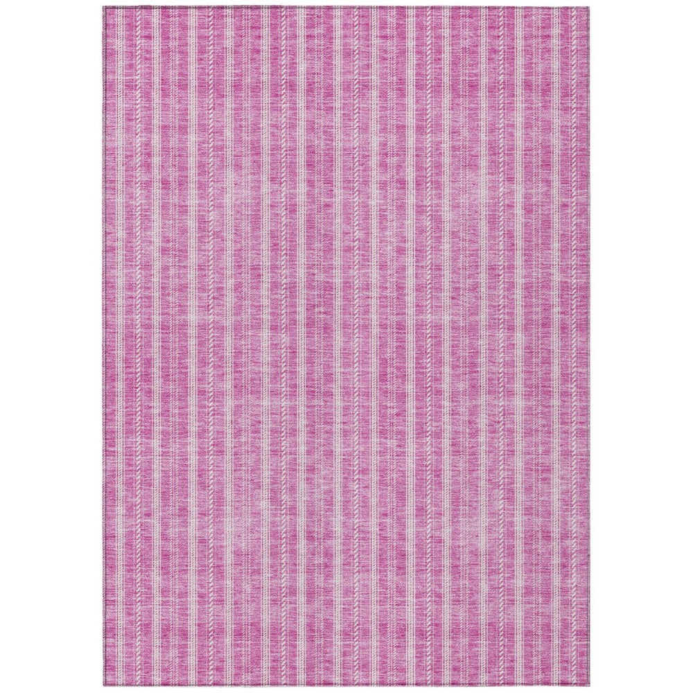 HomeRoots 9' X 12' Blush and Ivory Striped Area Rug – Durable, Washable & Stylish for Indoor/Outdoor Living Spaces 595857