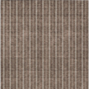 Homeroots 3' Artichoke Green And Ivory Striped Washable Rug For Indoor And Outdoor Spaces - Durable Design 5' X 8' Polyester 595860