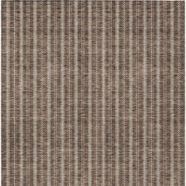 Homeroots 3' Artichoke Green And Ivory Striped Washable Rug For Indoor And Outdoor Spaces - Durable Design 5' X 8' Polyester 595860