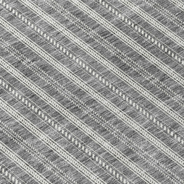 Homeroots 3' Artichoke Green And Ivory Striped Washable Rug For Indoor And Outdoor Spaces - Durable Design 8' Round Polyester 595867