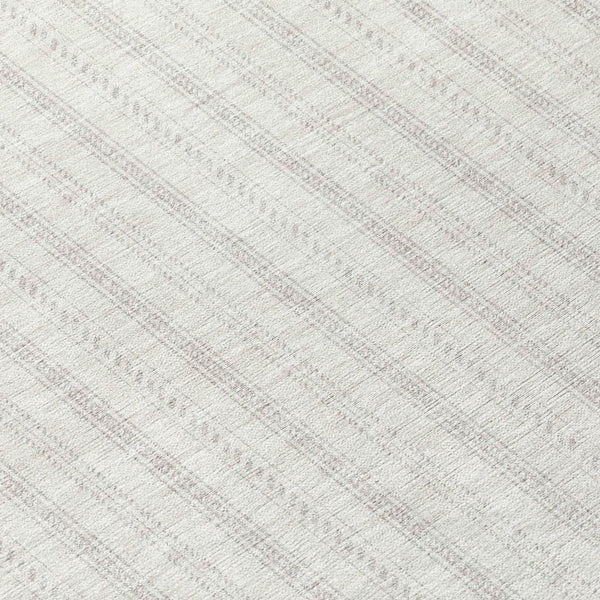 Homeroots 3' Artichoke Green And Ivory Striped Washable Rug For Indoor And Outdoor Spaces - Durable Design 8' Round Polyester 595873