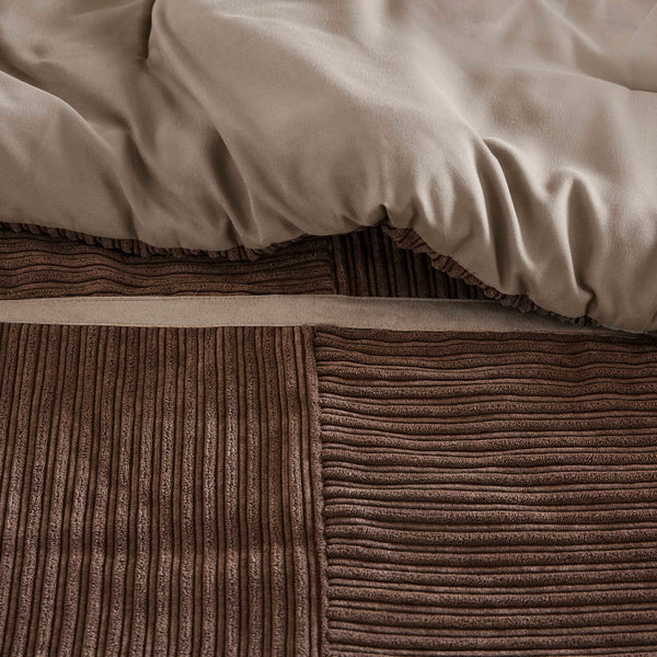 English Elm 7 Piece Micro Corduroy Comforter Set - Cozy Lodge-Inspired Design For California King Beds, Brown B035P266666