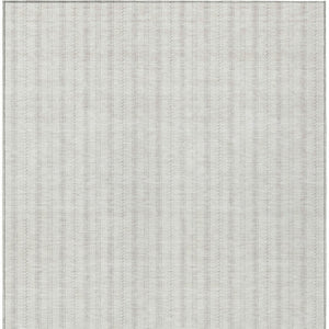 Homeroots 3' Artichoke Green And Ivory Striped Washable Rug For Indoor And Outdoor Spaces - Durable Design 8' X 10' Polyester 595874
