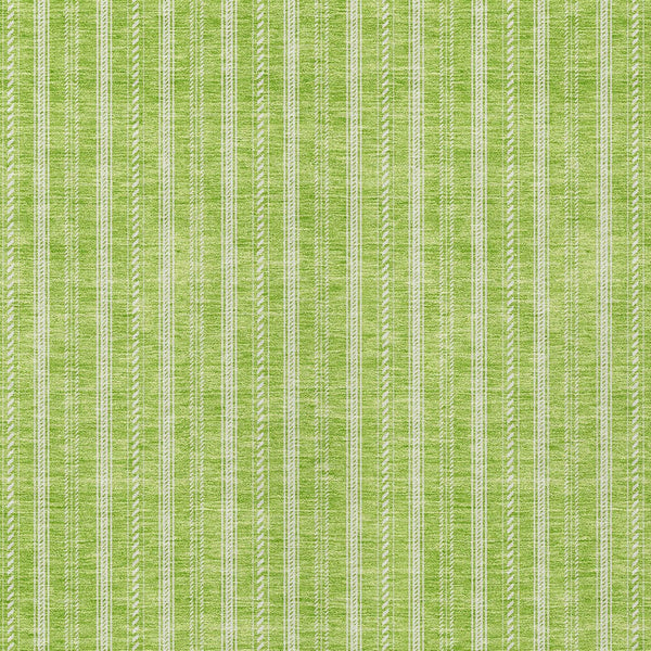 Homeroots 3' Artichoke Green And Ivory Striped Washable Rug For Indoor And Outdoor Spaces - Durable Design 3' X 5' Polyester 595877